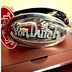 *NWT* Von Dutch Leopard Belt w/ Bling Silver Buckle - Small